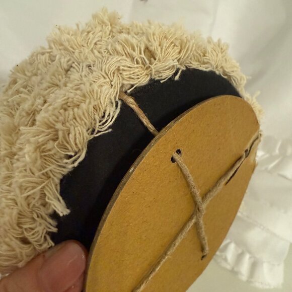 Handwoven Round Coasters Set Of 4 Natural Jute & Cotton Fringed Rustic Boho Deco - Picture 3 of 3